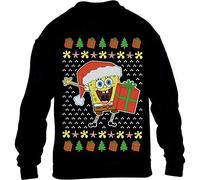 Shirtgeil Weihnachtspullover Spongebob Weihnachten Nickelodeon Kinder Pullover Sweatshirt 128 Schwarz