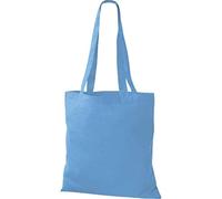 Shirtinstyle Premium Stoffbeutel Baumwolltasche Beutel Shopper Umhängetasche, Farbe surfblue
