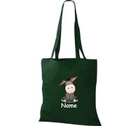 Shirtinstyle Stoffbeutel Tasche, Tiermotiv Esel mit Wunschnamen, Natur Zoo Tiere Animal, Geschenk, Baumwolltasche, Logo, Spruch, Verwandschaft, Motiv, Farbe Natur