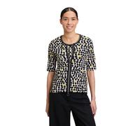 Betty Barclay Damen Shirtjacke mit Rippenstruktur 40, Beige/Schwarz