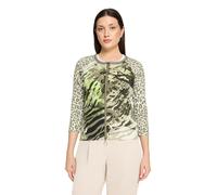 Shirtjacke BETTY BARCLAY "Damen mit Rippenstruktur", Damen, Gr. 46, khaki, cream, Rippware, Obermaterial: 95% Baumwolle, 5% Elasthan, tailliert normal, Rundhals, Shirts Shirtjacke (23077833-46) khaki,