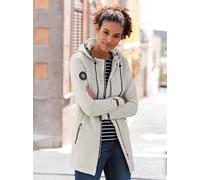 Shirtjacke CASUAL LOOKS "Jersey-Jacke", Damen, Gr. 48, grau (hellgrau), 95% Polyester, 5% Elasthan, meliert, Rundhals, Shirts Shirtjacke (38755105-48) hellgrau