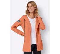 Shirtjacke CASUAL LOOKS "Jersey-Jacke", Damen, Gr. 50, orange (papaya), 95% Polyester, 5% Elasthan, unifarben, Rundhals, Shirts Shirtjacke (22544146-50) papaya