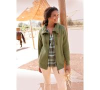 Shirtjacke CASUAL LOOKS "Shirtjacke", Damen, Gr. 40, grün (oliv), 82% Baumwolle, 18% Polyester, unifarben, Shirts Shirtjacke (52168040-40) oliv