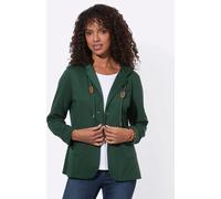 Shirtjacke CASUAL LOOKS "Shirtjacke", Damen, Gr. 42, grün (moos), 76% Polyester, 20% Viskose, 4% Elasthan, unifarben, Shirts Shirtjacke (52363651-42) moos