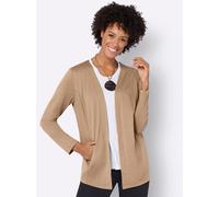 Shirtjacke CASUAL LOOKS "Shirtjacke", Damen, Gr. 44, braun (camel), 50% Baumwolle, 50% Modal, unifarben, V-Ausschnitt, Shirts Shirtjacke (12007167-44) camel