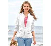 Shirtjacke CASUAL LOOKS "Shirtjacke", Damen, Gr. 46, weiß, 100% Baumwolle, unifarben, Rundhals, Shirts Shirtjacke (264371-46) weiß