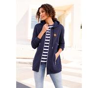 Shirtjacke CASUAL LOOKS "Sweatjacke", Damen, Gr. 36, blau (marine), 100% Baumwolle, unifarben, Shirts Shirtjacke (85361543-36) marine