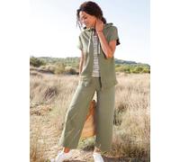 Shirtjacke CASUAL LOOKS "Sweatjacke", Damen, Gr. 40, khaki, 50% Baumwolle, 50% Polyester, unifarben, Shirts Shirtjacke (33772717-40) khaki