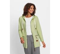 Shirtjacke CASUAL LOOKS "Sweatjacke", Damen, Gr. 42, grün (pistazie), 50% Baumwolle, 50% Polyester, unifarben, Shirts Shirtjacke (47642416-42) pistazie