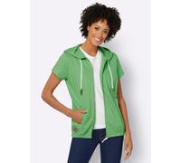 Shirtjacke CASUAL LOOKS "Sweatjacke", Damen, Gr. 44, grün (apfel), 100% Baumwolle, unifarben, Shirts Shirtjacke (19625526-44) apfel