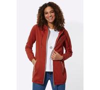 Shirtjacke CASUAL LOOKS "Sweatjacke", Damen, Gr. 46, rot (rostrot), 100% Baumwolle, unifarben, Shirts Shirtjacke (41718941-46) rostrot