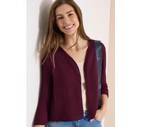 Shirtjacke CECIL, Damen, Gr. L (42), sweet grape rot, Jersey, Obermaterial: 64% Polyester, 34% Viskose, 2% Elasthan, unifarben, lässig geschnitten hüftbedeckend, V-Ausschnitt, abgesteppte Kante, Shirt
