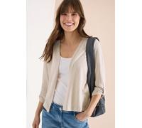 Shirtjacke CECIL, Damen, Gr. XL (44), pearl beige, Jersey, Obermaterial: 55% Viskose, 45% Polyester, unifarben, regular fit normal, Rundhals, Shirts Shirtjacke, mit Turn-Up-Detail (62368127-XL) pearl 