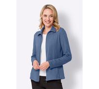 Shirtjacke CLASSIC BASICS "Shirtjacke", Damen, Gr. 44, blau (jeansblau, meliert), 65% Polyester, 35% Baumwolle, gemustert, mehrfarbig, meliert, Shirts Shirtjacke (11115749-44) jeansblau, meliert