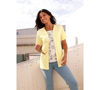 Shirtjacke CLASSIC BASICS "Shirtjacke", Damen, Gr. 44, gelb (zitrone), 100% Baumwolle, geblümt, gemustert, unifarben, Shirts Shirtjacke (87412961-44) zitrone