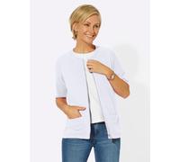 Shirtjacke CLASSIC BASICS "Shirtjacke", Damen, Gr. 46, weiß, 98% Polyester, 2% Elasthan, unifarben, Rundhals, Shirts Shirtjacke (25917452-46) weiß