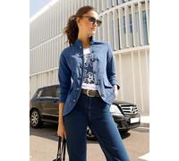 Shirtjacke CLASSIC BASICS "Shirtjacke", Damen, Gr. 48, blau (jeansblau), 100% Baumwolle, unifarben, Shirts Shirtjacke (28387933-48) jeansblau