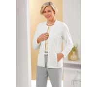 Shirtjacke CLASSIC "Shirtjacke", Damen, Gr. 42, beige (ecru), 95% Polyester, 5% Elasthan, unifarben, Rundhals, Shirts Shirtjacke (74948464-42) ecru