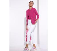 Shirtjacke CREATION L "Modal-Mix-Shirtjacke", Damen, Gr. 50, pink (fuchsia), 50% Modal, 44% Polyester, 6% Elasthan, unifarben, Rundhals, Shirts Shirtjacke (69411625-50) fuchsia