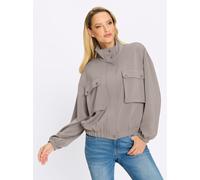 Shirtjacke HEINE "Jersey-Jacke", Damen, Gr. 40, braun (taupe), 50% Modal, 44% Polyester, 6% Elasthan, unifarben, Shirts Shirtjacke (70233355-40) taupe