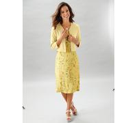 Shirtjacke INSPIRATIONEN "Bolero", Damen, Gr. 44, gelb (zitrone), 95% Viskose, 5% Elasthan, unifarben, Shirts Shirtjacke (81528057-44) zitrone