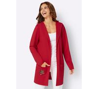 Shirtjacke INSPIRATIONEN "Long-Shirtjacke", Damen, Gr. 38, rot, 70% Viskose, 27% Polyester, 3% Elasthan, unifarben, Shirts Shirtjacke (17752209-38) rot