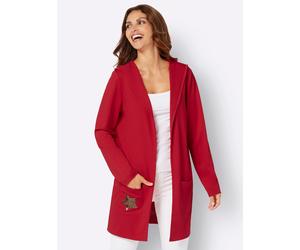 Shirtjacke INSPIRATIONEN "Long-Shirtjacke", Damen, Gr. 38, rot, 70% Viskose, 27% Polyester, 3% Elasthan, unifarben, Shirts Shirtjacke (17752209-38) rot