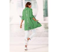 Shirtjacke INSPIRATIONEN "Long-Shirtjacke", Damen, Gr. 50, grün (apfel), 70% Viskose, 27% Polyester, 3% Elasthan, unifarben, Shirts Shirtjacke (70191431-50) apfel