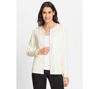 Shirtjacke INSPIRATIONEN "Shirtjacke", Damen, Gr. 38, beige (ecru), 95% Baumwolle, 5% Elasthan, unifarben, Rundhals, Shirts Shirtjacke (42482865-38) ecru