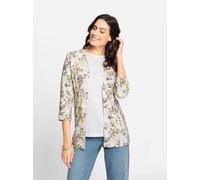 Shirtjacke INSPIRATIONEN "Shirtjacke", Damen, Gr. 42, beige (champagner, bedruckt), 100% Baumwolle, geblümt, gemustert, mehrfarbig, Shirts Shirtjacke (15512119-42) champagner, bedruckt