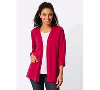 Shirtjacke INSPIRATIONEN "Shirtjacke", Damen, Gr. 42, erdbeere, 100% Baumwolle, unifarben, V-Ausschnitt, Shirts Shirtjacke (76555366-42) erdbeere
