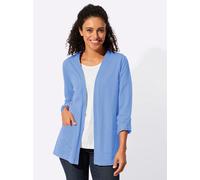 Shirtjacke INSPIRATIONEN "Shirtjacke", Damen, Gr. 44, himmelblau, 100% Baumwolle, unifarben, V-Ausschnitt, Shirts Shirtjacke (18355254-44) himmelblau
