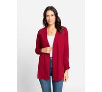 Shirtjacke INSPIRATIONEN "Shirtjacke", Damen, Gr. 46, rot (kirsche), 100% Baumwolle, unifarben, V-Ausschnitt, Shirts Shirtjacke (45682506-46) kirsche
