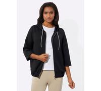 Shirtjacke INSPIRATIONEN "Shirtjacke", Damen, Gr. 48, schwarz, 50% Modal, 44% Polyester, 6% Elasthan, unifarben, Shirts Shirtjacke (10591431-48) schwarz