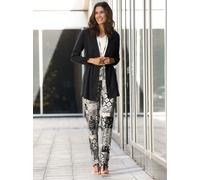 Shirtjacke INSPIRATIONEN "Shirtjacke", Damen, Gr. 50, schwarz, 100% Baumwolle, unifarben, V-Ausschnitt, Shirts Shirtjacke (96008261-50) schwarz