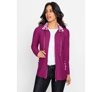 Shirtjacke INSPIRATIONEN "Shirtjacke", Damen, Gr. 54, lila (magenta, ecru, gemustert), 92% Polyester, 8% Elasthan, gemustert, mehrfarbig, unifarben, Shirts Shirtjacke (15254016-54) magenta, ecru, gemu