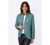 Shirtjacke INSPIRATIONEN "Sweatjacke", Damen, Gr. 36, grün (jade), 100% Baumwolle, gemustert, unifarben, Shirts Shirtjacke (21010508-36) jade