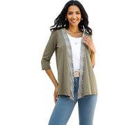 Shirtjacke khaki-ecru 40 Baumwolle
