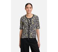 Shirtjacke mit Rippenstruktur Beige/Schwarz 40