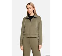 Sweatjacke BETTY BARCLAY "Damen mit Rippenstruktur", Damen, Gr. 48, grün (dusty olive), Sweatware, Obermaterial: 54% Viskose, 40% Polyester, 6% Elasthan, figurumspielend normal, Sweatjacken Sweatjacke