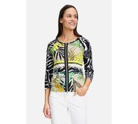 Shirtjacke mit Rippenstruktur Grün/Schwarz Damen