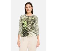 Shirtjacke mit Rippenstruktur Khaki/Cream 38