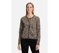 Shirtjacke mit Rippenstruktur Khaki/Schwarz 38