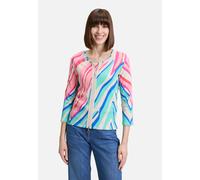 Shirtjacke BETTY BARCLAY "Betty Barclay Shirtjacke mit Rippenstruktur", Damen, Gr. 48, mint, rosé, Rippware, Obermaterial: 95% Baumwolle, 5% Elasthan., casual, tailliert normal, Rundhals, 3/4-Ärmel, S