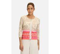 Shirtjacke mit Rippenstruktur Taupe/Rot 44