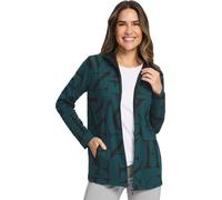 Shirtjacke petrol-schwarz-bedruckt 40 Baumwolle