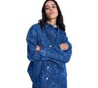 Shirtjacke ROXY "Kick Back Washed", Damen, Gr. M, ocean blau, Obermaterial: 74% Walkfrottier, 25% Recycled Walkfrottier, 1% Elasthan;, Shirts Shirtjacke (95630458-M) ocean blau