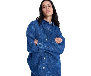 Shirtjacke ROXY "Kick Back Washed", Damen, Gr. XS, ocean blau, Obermaterial: 74% Walkfrottier, 25% Recycled Walkfrottier, 1% Elasthan;, Shirts Shirtjacke (95630458-XS) ocean blau