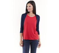 Shirtjacke SEIDEL MODEN, Damen, Gr. 36, blau (navy), Jersey, Obermaterial: 95% Viskose, 5% Elasthan, kontrastfarbene Details, figurbetont normal, Rundhals, eingesetzt abgesteppt, Shirts Shirtjacke, mi